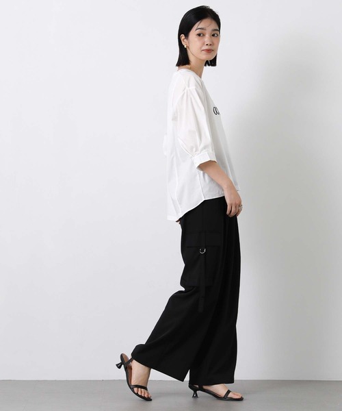 RAW FUDGE(ローファッジ)の「ツイルカーゴワイドパンツ(その他パンツ・レディース・ベージュ/ブラック・FREE)」の4枚目の写真