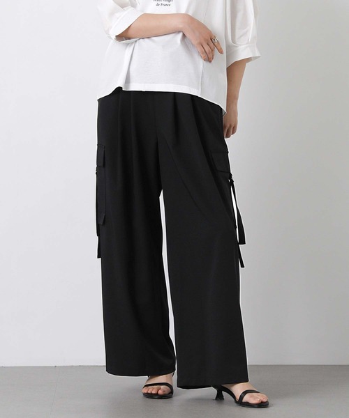 RAW FUDGE(ローファッジ)の「ツイルカーゴワイドパンツ(その他パンツ・レディース・ベージュ/ブラック・FREE)」の7枚目の写真