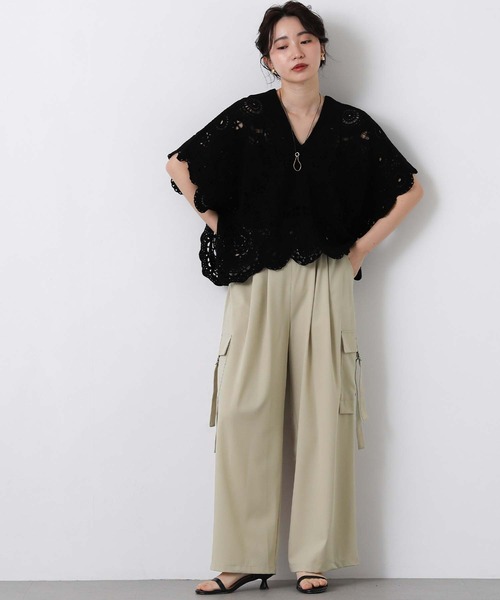 RAW FUDGE(ローファッジ)の「ツイルカーゴワイドパンツ(その他パンツ・レディース・ベージュ/ブラック・FREE)」の22枚目の写真