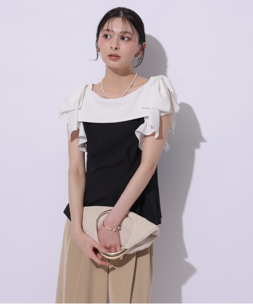 Apuweiser-riche（アプワイザーリッシェ）の「リボンオフショルブラウス（シャツ/ブラウス・レディース・ライトイエロー/ブラック系その他2/ホワイト・1/2）」の13枚目の写真