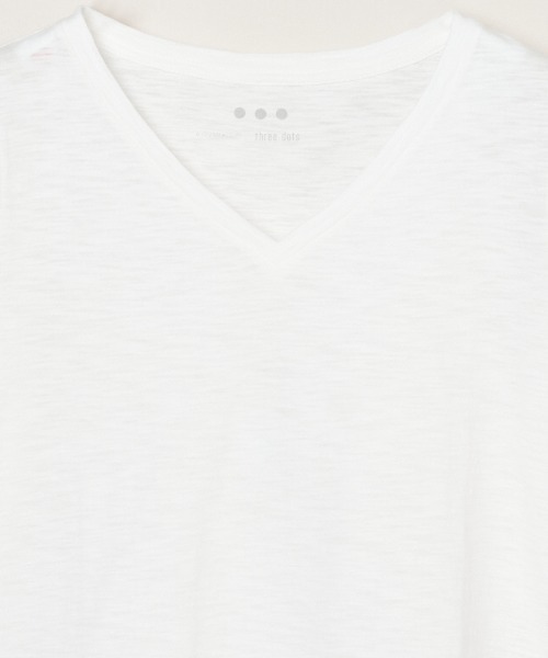 three dots(スリードッツ)の「オーガニックスラブ Vネック(Tシャツ/カットソー・レディース・ホワイト/ブルー系その他/イエロー系その他/バーガンディー/ピンク系その他・M/S)」の8枚目の写真