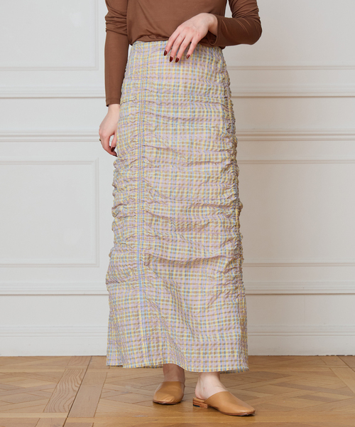 IENA LA BOUCLE(イエナラブークル)の「IENA LA BOUCLE シアーチェックシャーリングスカート(スカート・レディース・ダークラベンダー・38/36)」の10枚目の写真