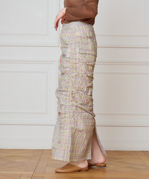 IENA LA BOUCLE(イエナラブークル)の「IENA LA BOUCLE シアーチェックシャーリングスカート(スカート・レディース・ダークラベンダー・38/36)」の11枚目の写真