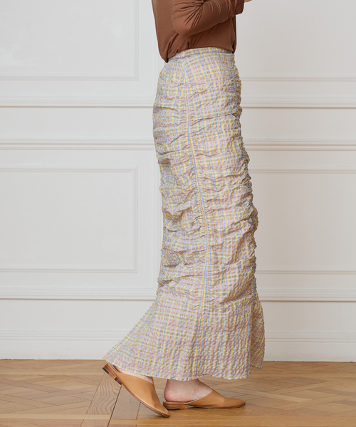 IENA LA BOUCLE(イエナラブークル)の「IENA LA BOUCLE シアーチェックシャーリングスカート(スカート・レディース・ダークラベンダー・38/36)」の13枚目の写真