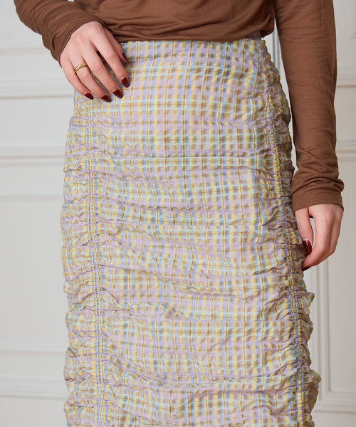 IENA LA BOUCLE(イエナラブークル)の「IENA LA BOUCLE シアーチェックシャーリングスカート(スカート・レディース・ダークラベンダー・38/36)」の14枚目の写真