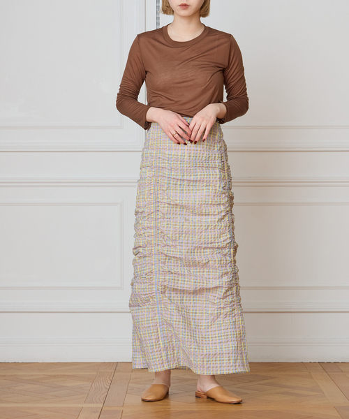 IENA LA BOUCLE(イエナラブークル)の「IENA LA BOUCLE シアーチェックシャーリングスカート(スカート・レディース・ダークラベンダー・38/36)」の16枚目の写真