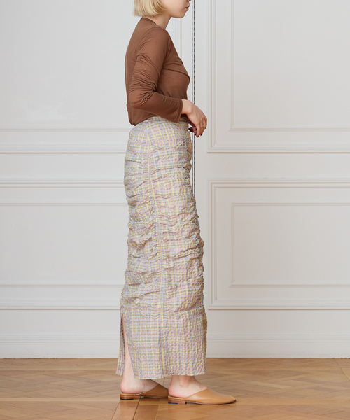 IENA LA BOUCLE(イエナラブークル)の「IENA LA BOUCLE シアーチェックシャーリングスカート(スカート・レディース・ダークラベンダー・38/36)」の17枚目の写真