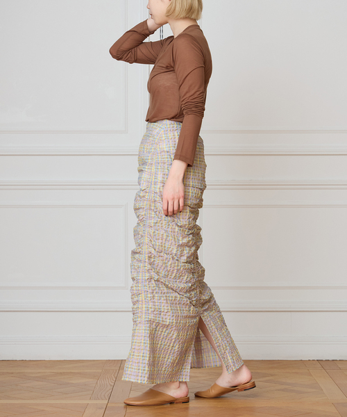 IENA LA BOUCLE(イエナラブークル)の「IENA LA BOUCLE シアーチェックシャーリングスカート(スカート・レディース・ダークラベンダー・38/36)」の19枚目の写真