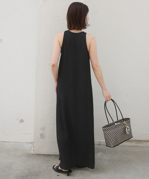 SLOBE IENA(スローブイエナ)の「《シリーズあり》シュリンクジャージーアメスリワンピース(ワンピース・レディース・ブラック/レッド・FREE)」の3枚目の写真