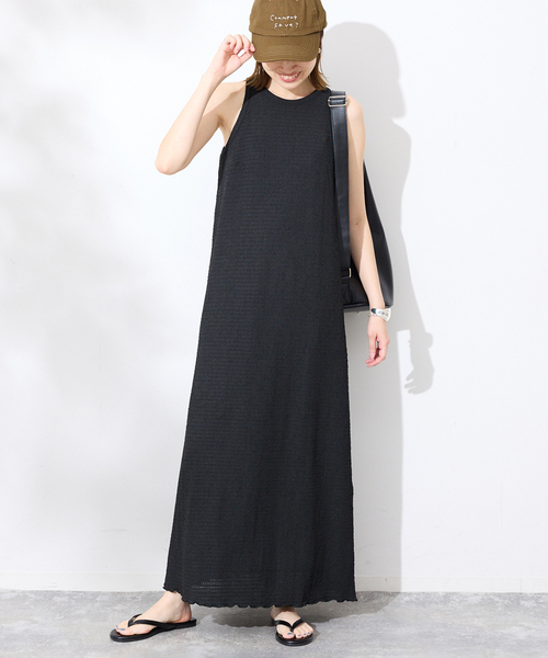 SLOBE IENA(スローブイエナ)の「《シリーズあり》シュリンクジャージーアメスリワンピース(ワンピース・レディース・ブラック/レッド・FREE)」の5枚目の写真