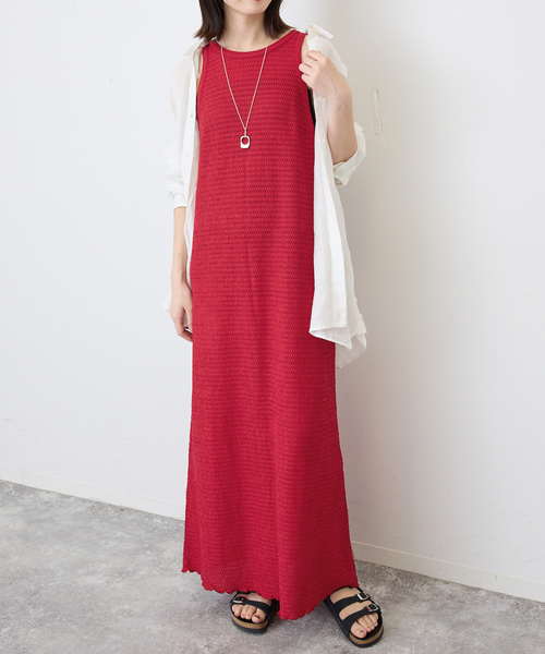 SLOBE IENA(スローブイエナ)の「《シリーズあり》シュリンクジャージーアメスリワンピース(ワンピース・レディース・ブラック/レッド・FREE)」の13枚目の写真