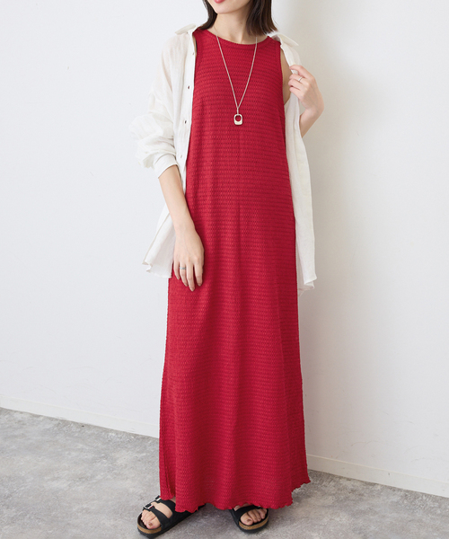 SLOBE IENA(スローブイエナ)の「《シリーズあり》シュリンクジャージーアメスリワンピース(ワンピース・レディース・ブラック/レッド・FREE)」の14枚目の写真