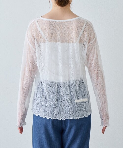 CIAOPANIC TYPY（チャオパニックティピー）の「レースクルーネックTee（Tシャツ/カットソー・レディース・ホワイト/イエロー/ブラック・ONE SIZE）」の12枚目の写真
