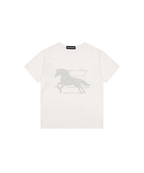 DAUSPICE(ディーオスピス)の「(DUC) GA Semi-Crop Short-Sleeve T-Shirt White(Tシャツ/カットソー・レディース・ホワイト・ONE SIZE)」の1枚目の写真