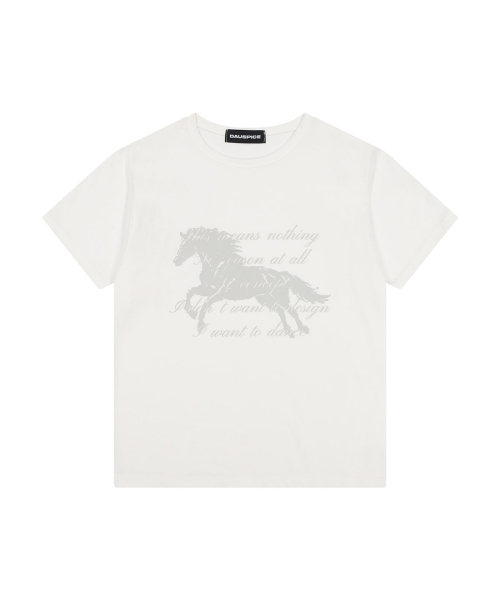DAUSPICE(ディーオスピス)の「(DUC) GA Semi-Crop Short-Sleeve T-Shirt White(Tシャツ/カットソー・レディース・ホワイト・ONE SIZE)」の2枚目の写真
