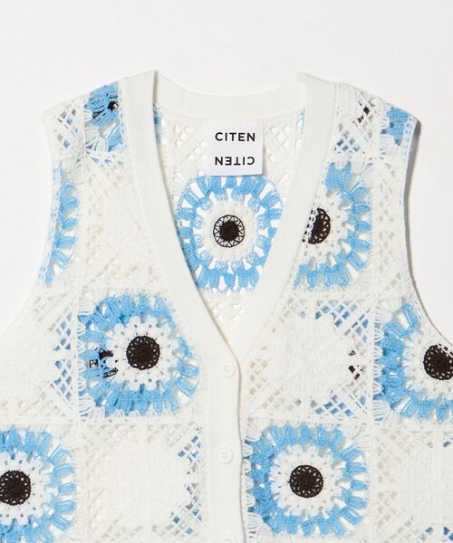 CITEN(シテン)の「<CITEN>クロシェ風ニットベスト(ベスト・レディース・オフホワイト/ブラック/ダークブラウン・FREE)」の17枚目の写真