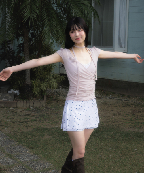 ROSEFRANTZ（ロゼフランツ）の「Corsage Shirring Tie T-shirt [Pink]（Tシャツ/カットソー・レディース・PINK・OS）」の9枚目の写真