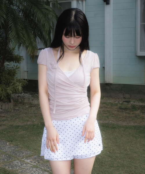 ROSEFRANTZ（ロゼフランツ）の「Corsage Shirring Tie T-shirt [Pink]（Tシャツ/カットソー・レディース・PINK・OS）」の10枚目の写真