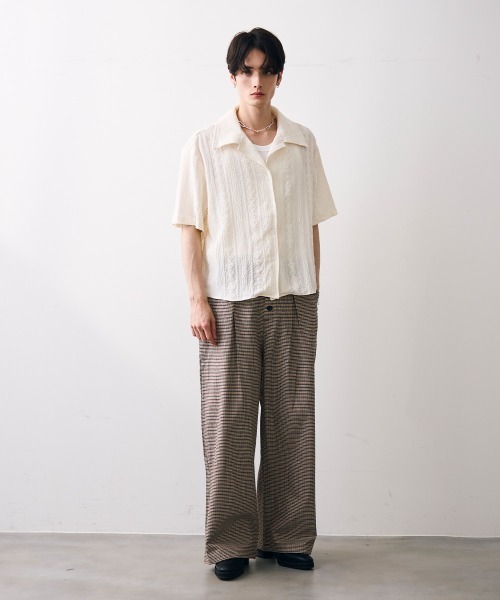 Shoowtime(ショウタイム)の「Jacquard copped shirt / ジャガードクロップドシャツ(シャツ/ブラウス・メンズ・ホワイト/ブルー・MEDIUM/LARGE/X-LARGE)」の5枚目の写真