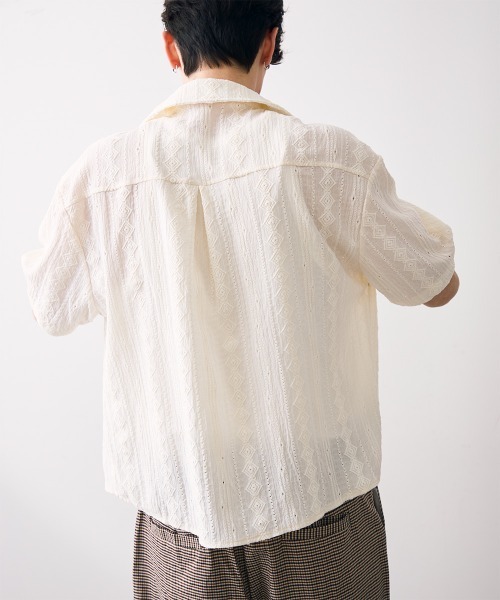 Shoowtime(ショウタイム)の「Jacquard copped shirt / ジャガードクロップドシャツ(シャツ/ブラウス・メンズ・ホワイト/ブルー・MEDIUM/LARGE/X-LARGE)」の11枚目の写真