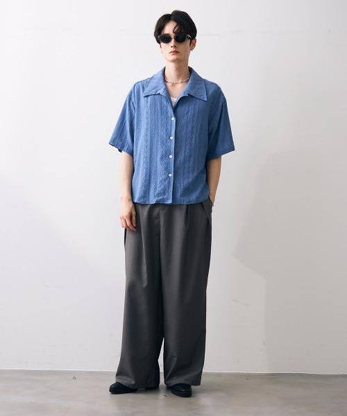 Shoowtime(ショウタイム)の「Jacquard copped shirt / ジャガードクロップドシャツ(シャツ/ブラウス・メンズ・ホワイト/ブルー・MEDIUM/LARGE/X-LARGE)」の15枚目の写真