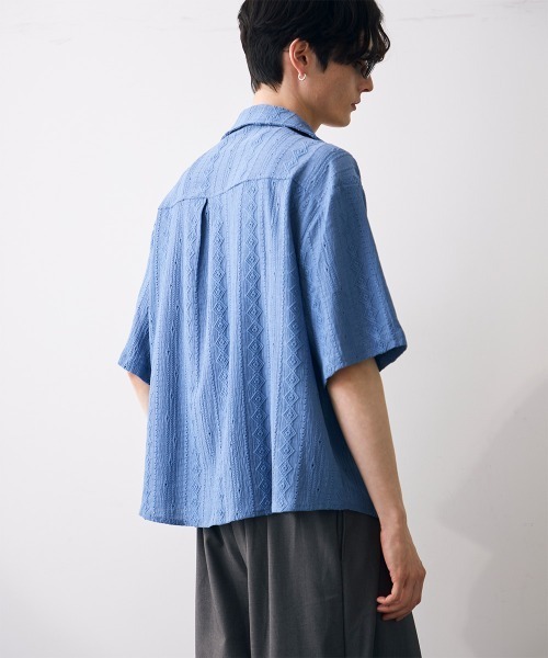 Shoowtime(ショウタイム)の「Jacquard copped shirt / ジャガードクロップドシャツ(シャツ/ブラウス・メンズ・ホワイト/ブルー・MEDIUM/LARGE/X-LARGE)」の19枚目の写真