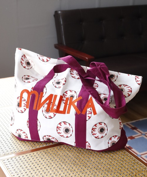 MISHKA(ミシカ)の「MISHKA × Carrot CARROTS TOTE BAG ミシカ×キャロッツ コラボトートバッグ(トートバッグ・メンズ・オレンジ/パープル・FREE)」の11枚目の写真