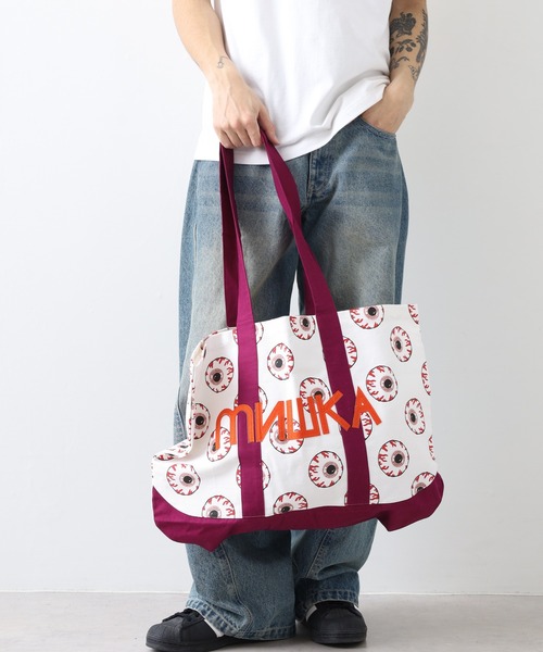 MISHKA(ミシカ)の「MISHKA × Carrot CARROTS TOTE BAG ミシカ×キャロッツ コラボトートバッグ(トートバッグ・メンズ・オレンジ/パープル・FREE)」の15枚目の写真