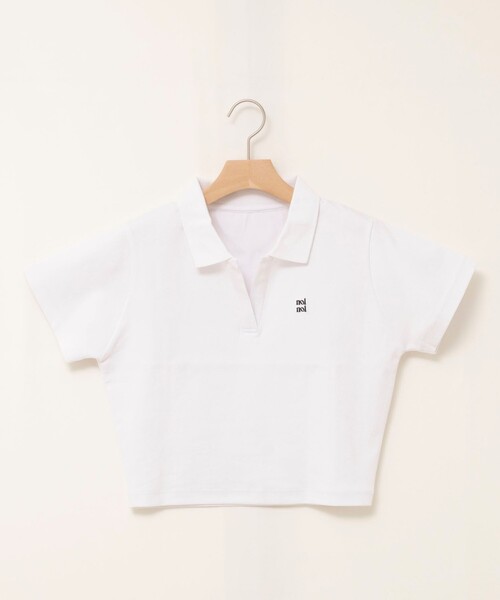 NOLLEY’S(ノーリーズ)の「【nolnol/ノルノル】ウォッシャブルスキッパーショートポロTee(ポロシャツ・レディース・ホワイト/ライトグリーン/ブラウン・38)」の15枚目の写真