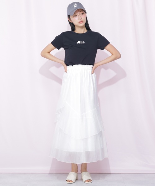 JILL by JILL STUART（ジルバイジルスチュアート）の「縦ラッフルシアースカート（スカート・レディース・ブラック系その他/ピンク/ホワイト・FREE）」の2枚目の写真