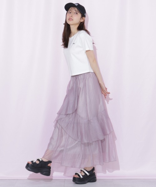 JILL by JILL STUART（ジルバイジルスチュアート）の「縦ラッフルシアースカート（スカート・レディース・ブラック系その他/ピンク/ホワイト・FREE）」の8枚目の写真