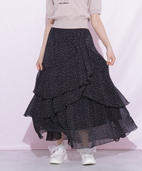 JILL by JILL STUART（ジルバイジルスチュアート）の「縦ラッフルシアースカート（スカート・レディース・ブラック系その他/ピンク/ホワイト・FREE）」の15枚目の写真