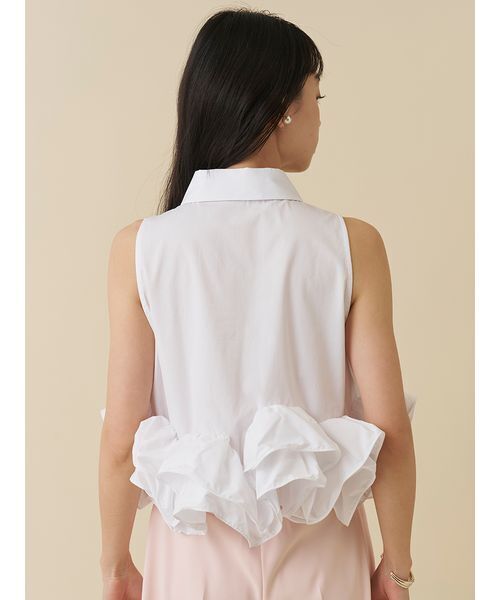 SNIDEL(スナイデル)の「ヘムボリュームノースリブラウス(シャツ/ブラウス・レディース・ライトブルー/ピンク/ホワイト・F)」の9枚目の写真