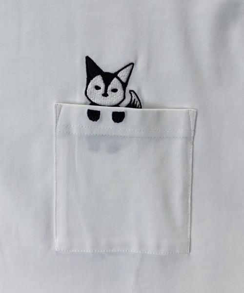 T-MAC OUTING(ティーマック アウティング)の「接触冷感 冷感天竺 キツネのぞき刺繍 半袖Tシャツ(Tシャツ/カットソー・メンズ・セージグリーン/チャコール/ホワイト・M)」の5枚目の写真