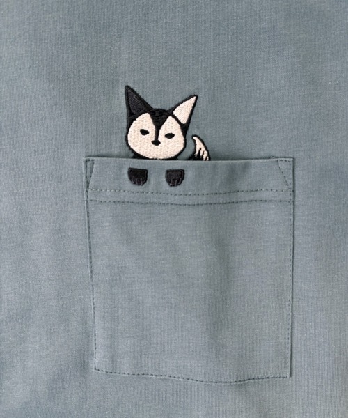 T-MAC OUTING(ティーマック アウティング)の「接触冷感 冷感天竺 キツネのぞき刺繍 半袖Tシャツ(Tシャツ/カットソー・メンズ・セージグリーン/チャコール/ホワイト・M)」の7枚目の写真