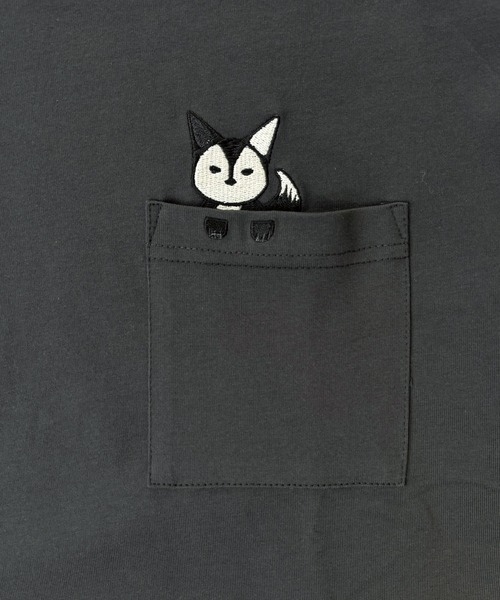 T-MAC OUTING(ティーマック アウティング)の「接触冷感 冷感天竺 キツネのぞき刺繍 半袖Tシャツ(Tシャツ/カットソー・メンズ・セージグリーン/チャコール/ホワイト・M)」の9枚目の写真