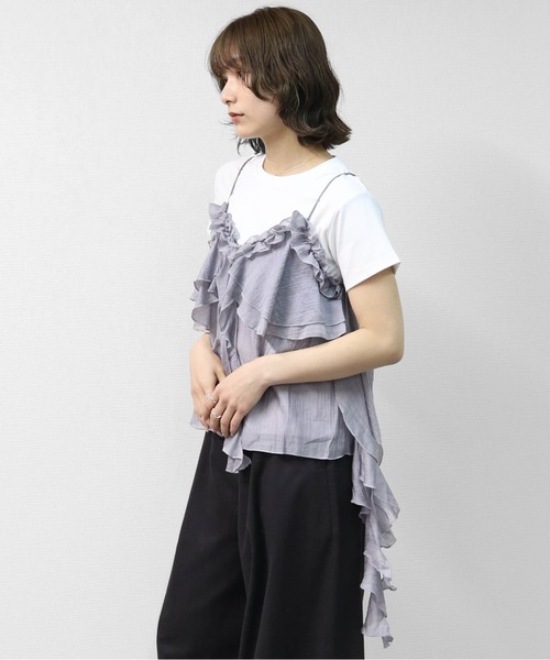 THE CELL.(ザセルドット)の「マルチフリル キャミソール MULTI-FRILL CAMISOLE(キャミソール・レディース・ブラック/グレー/オフホワイト・FREE)」の17枚目の写真