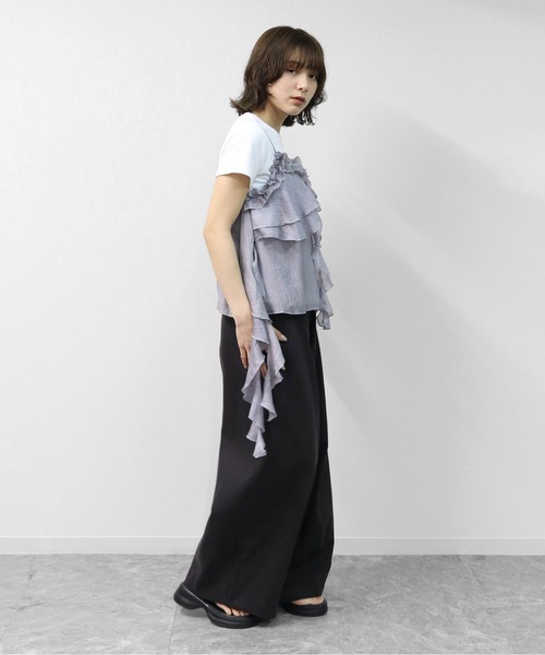 THE CELL.(ザセルドット)の「マルチフリル キャミソール MULTI-FRILL CAMISOLE(キャミソール・レディース・ブラック/グレー/オフホワイト・FREE)」の13枚目の写真