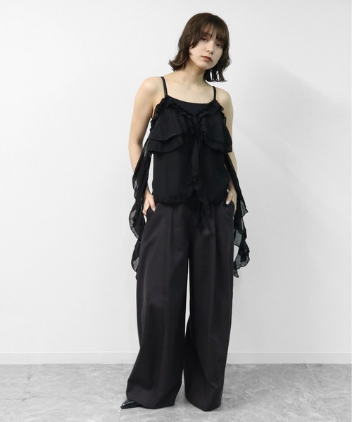 THE CELL.(ザセルドット)の「マルチフリル キャミソール MULTI-FRILL CAMISOLE(キャミソール・レディース・ブラック/グレー/オフホワイト・FREE)」の5枚目の写真