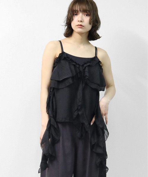 THE CELL.(ザセルドット)の「マルチフリル キャミソール MULTI-FRILL CAMISOLE(キャミソール・レディース・ブラック/グレー/オフホワイト・FREE)」の6枚目の写真