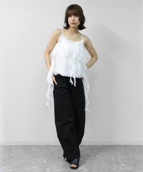THE CELL.(ザセルドット)の「マルチフリル キャミソール MULTI-FRILL CAMISOLE(キャミソール・レディース・ブラック/グレー/オフホワイト・FREE)」の10枚目の写真