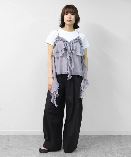 THE CELL.(ザセルドット)の「マルチフリル キャミソール MULTI-FRILL CAMISOLE(キャミソール・レディース・ブラック/グレー/オフホワイト・FREE)」の15枚目の写真