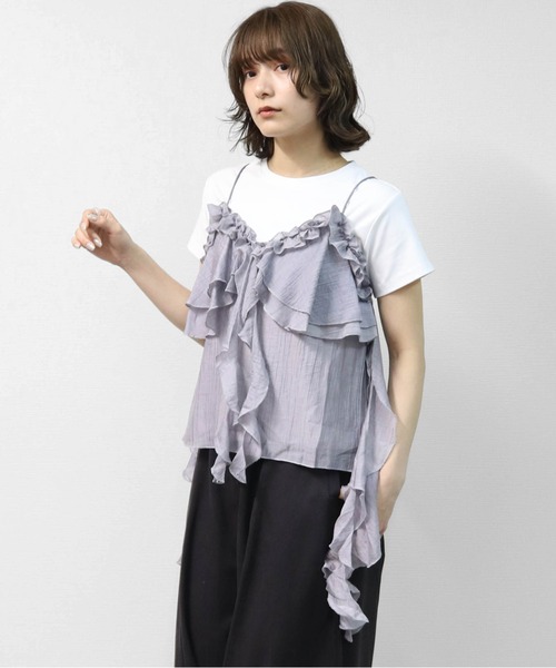 THE CELL.(ザセルドット)の「マルチフリル キャミソール MULTI-FRILL CAMISOLE(キャミソール・レディース・ブラック/グレー/オフホワイト・FREE)」の18枚目の写真