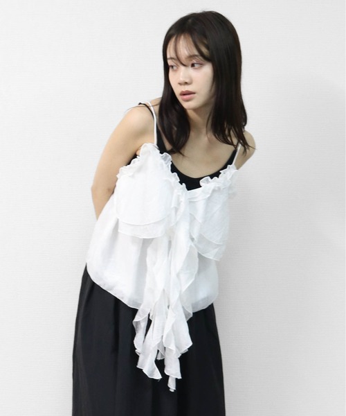 THE CELL.(ザセルドット)の「マルチフリル キャミソール MULTI-FRILL CAMISOLE(キャミソール・レディース・ブラック/グレー/オフホワイト・FREE)」の22枚目の写真