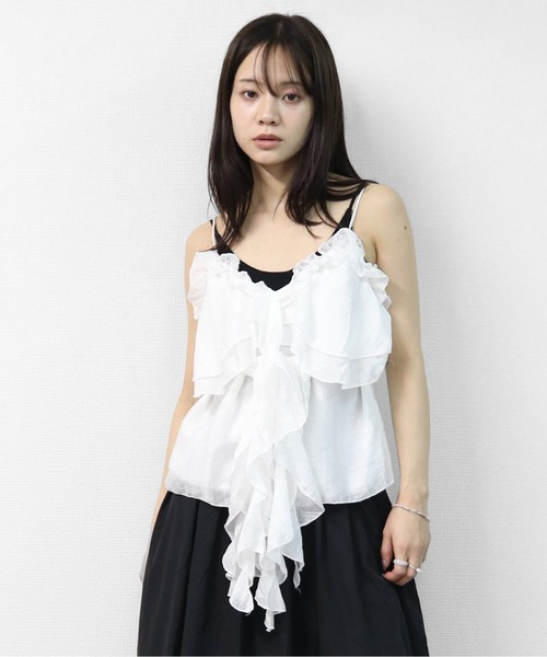 THE CELL.(ザセルドット)の「マルチフリル キャミソール MULTI-FRILL CAMISOLE(キャミソール・レディース・ブラック/グレー/オフホワイト・FREE)」の21枚目の写真