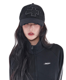 ALKI ALKA（アルキアルカ）の「Distressed Patch Ball Cap (Black)（キャップ）」