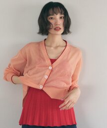 バイカラーシアーカーディガン