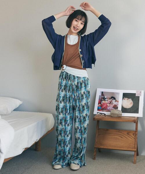 ALL NEW MART(オールニューマート)の「バイカラーシアーカーディガン(カーディガン/ボレロ・レディース・ホワイト/オレンジ系/ネイビー・00)」の4枚目の写真