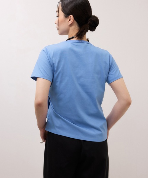 ADAM ET ROPE'(アダムエロペ)の「【サステナブル】リボンプルオーバー/接触冷感/UVカット/吸水速乾(Tシャツ/カットソー・レディース・ダークブラウン/ホワイト/サックスブルー・FREE)」の13枚目の写真