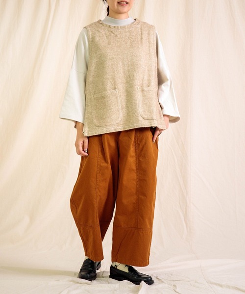 Brocante（ブロカント）の「[Brocante / ブロカント] パウダースノー高密度ツイル トヌーパンツ（チノパンツ・レディース・ダークグリーン/キャメル/ライトベージュ/ネイビー・2）」の17枚目の写真